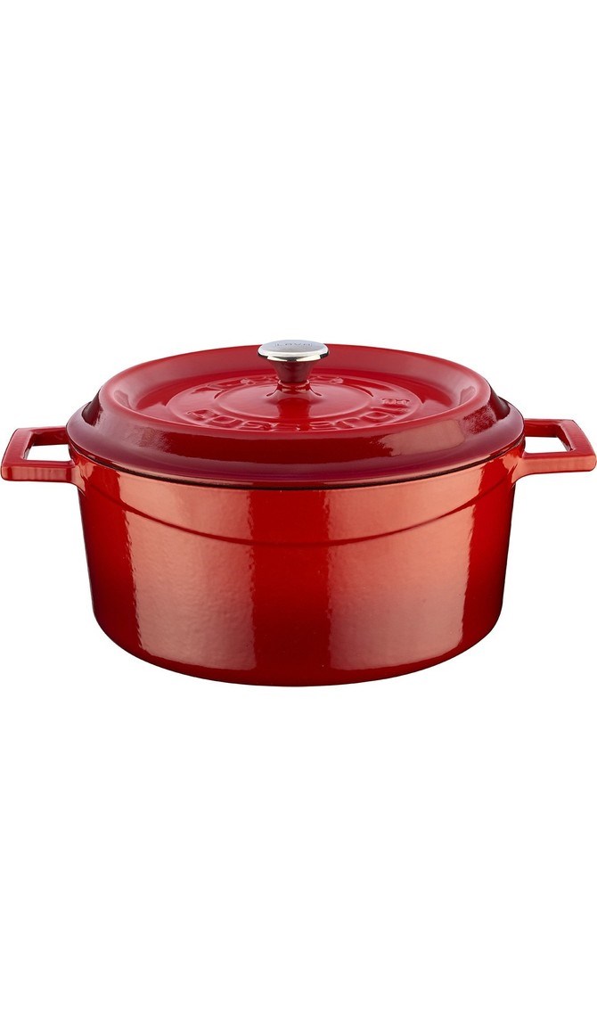 LAVA Trendy Yuvarlak Demir Döküm Derin Tencere Kırmızı 24 cm.-LV Y TC 24 K2 R