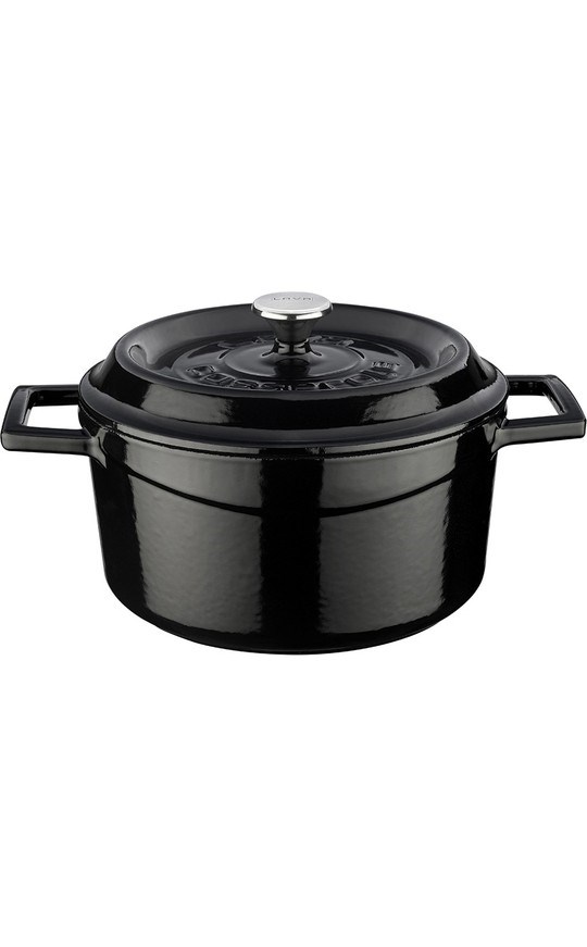 LAVA Döküm Yuvarlak Tencere. Trendy 20cm. Siyah-LV Y TC 20 K2 BL