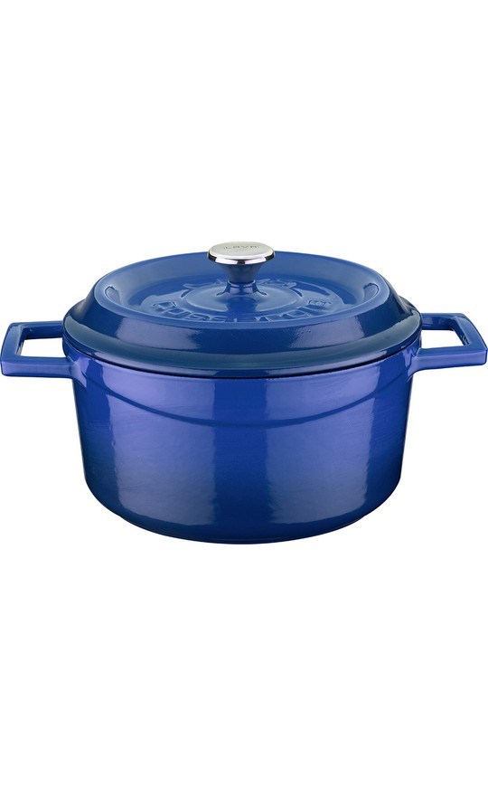 LAVA Döküm Yuvarlak Tencere. Trendy 20CM. - Mavi-LV Y TC 20 K2 B