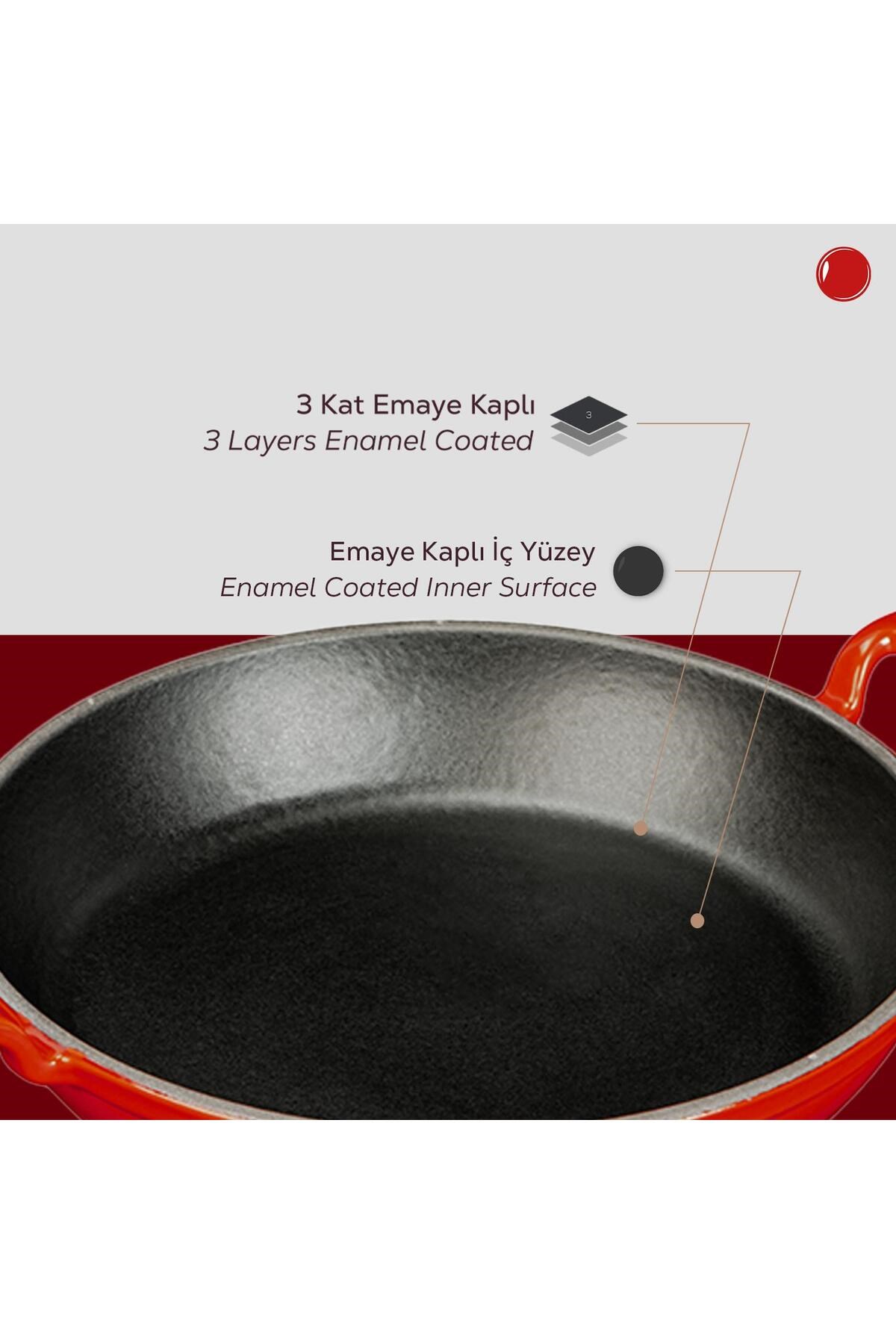LAVA Döküm Yuvarlak Sahan Döküm Demir Yekpare Çift Kulplu 24cm- LV Y TV 24 SHN R 6 LAVA Döküm Yuvarlak Sahan Döküm Demir Yekpare Çift Kulplu 24cm- LV Y TV 24 SHN R - Görsel 6