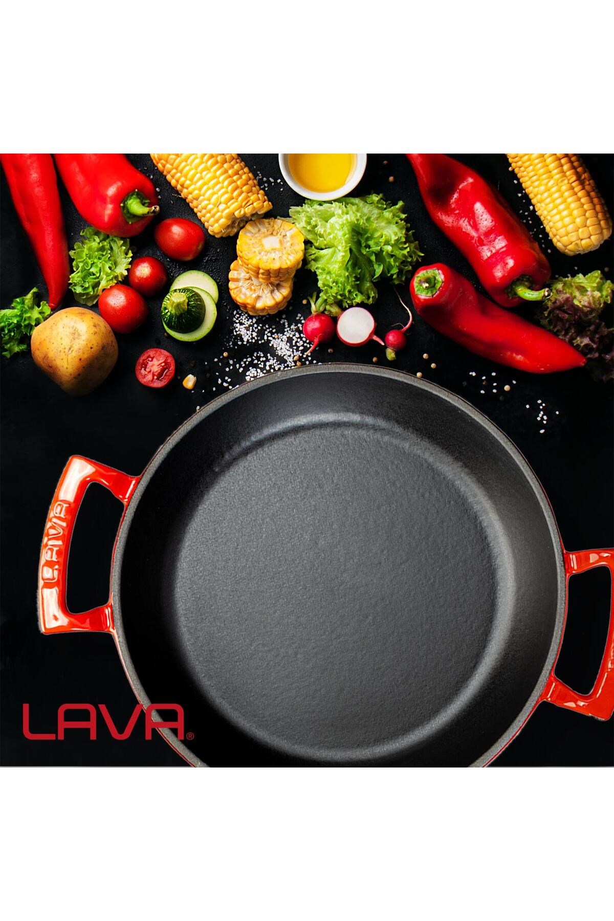 LAVA Döküm Yuvarlak Sahan Döküm Demir Yekpare Çift Kulplu 24cm- LV Y TV 24 SHN R 7 LAVA Döküm Yuvarlak Sahan Döküm Demir Yekpare Çift Kulplu 24cm- LV Y TV 24 SHN R - Görsel 7