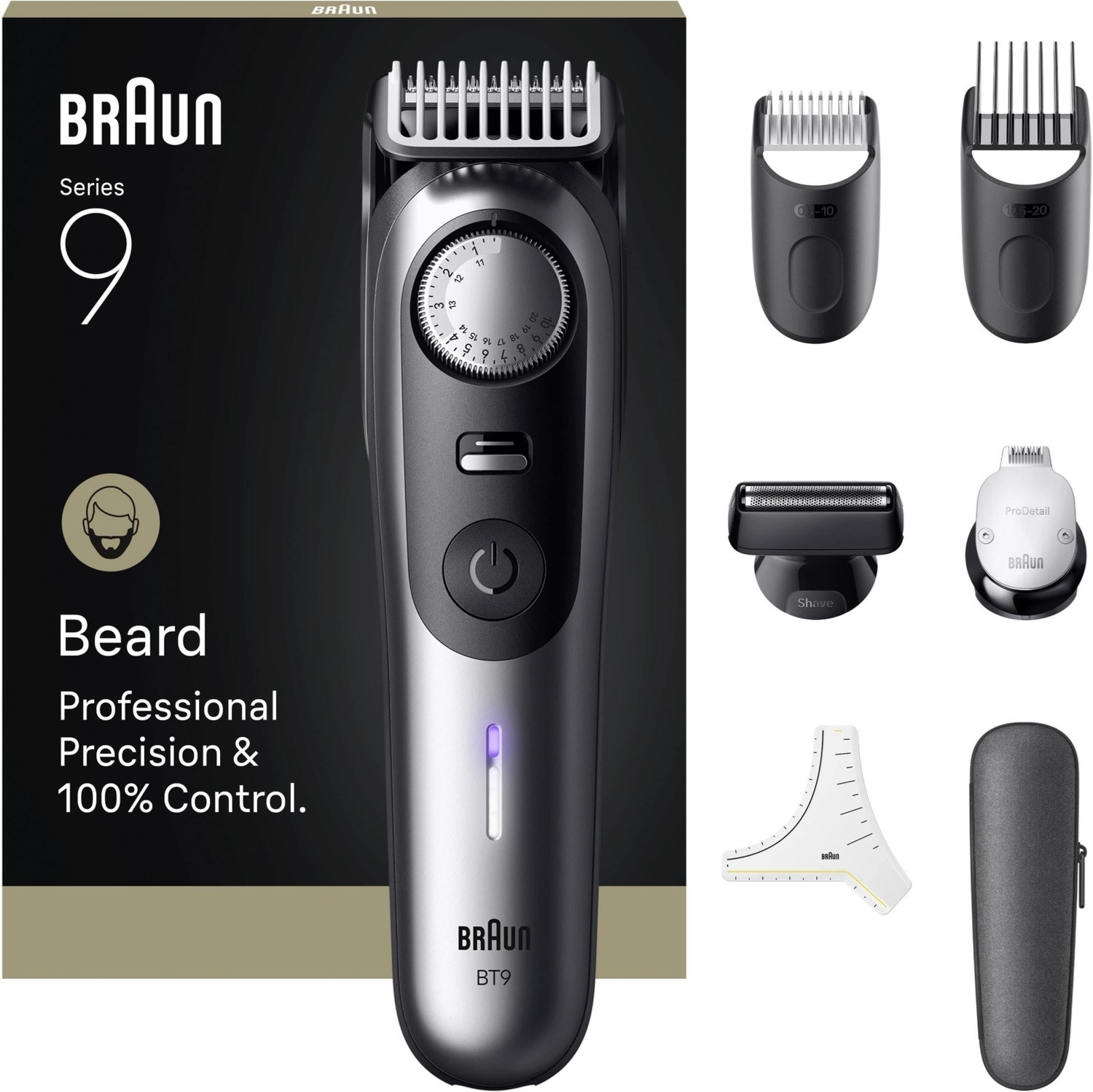 BRAUN Sakal Düzeltici Series 9, +7 Berber Ekipmanları, 52 Uzunluk, Problade, BT9520