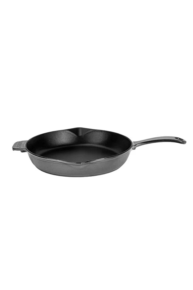 LAVA Döküm Yuvarlak Kızartma Tavası Döküm Demir Yekpare Saplı Premium Serisi28cm-LV Y TV 28 PR GR