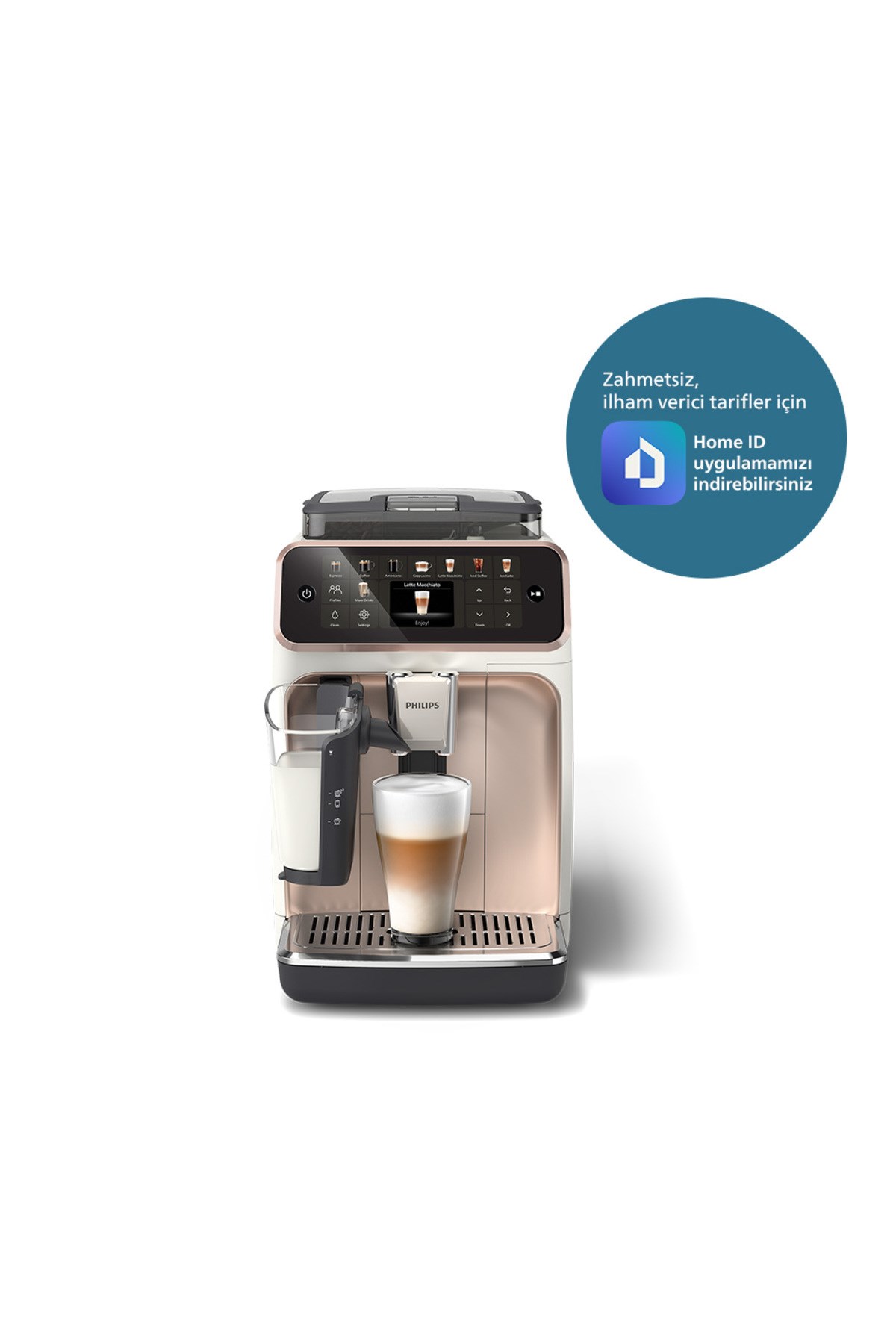 PHİLİPS 5500 Serisi LatteGo Tam Otomatik Espresso Makinesi, 20 Sıcak ve Soğuk İçecek, EP5543/80