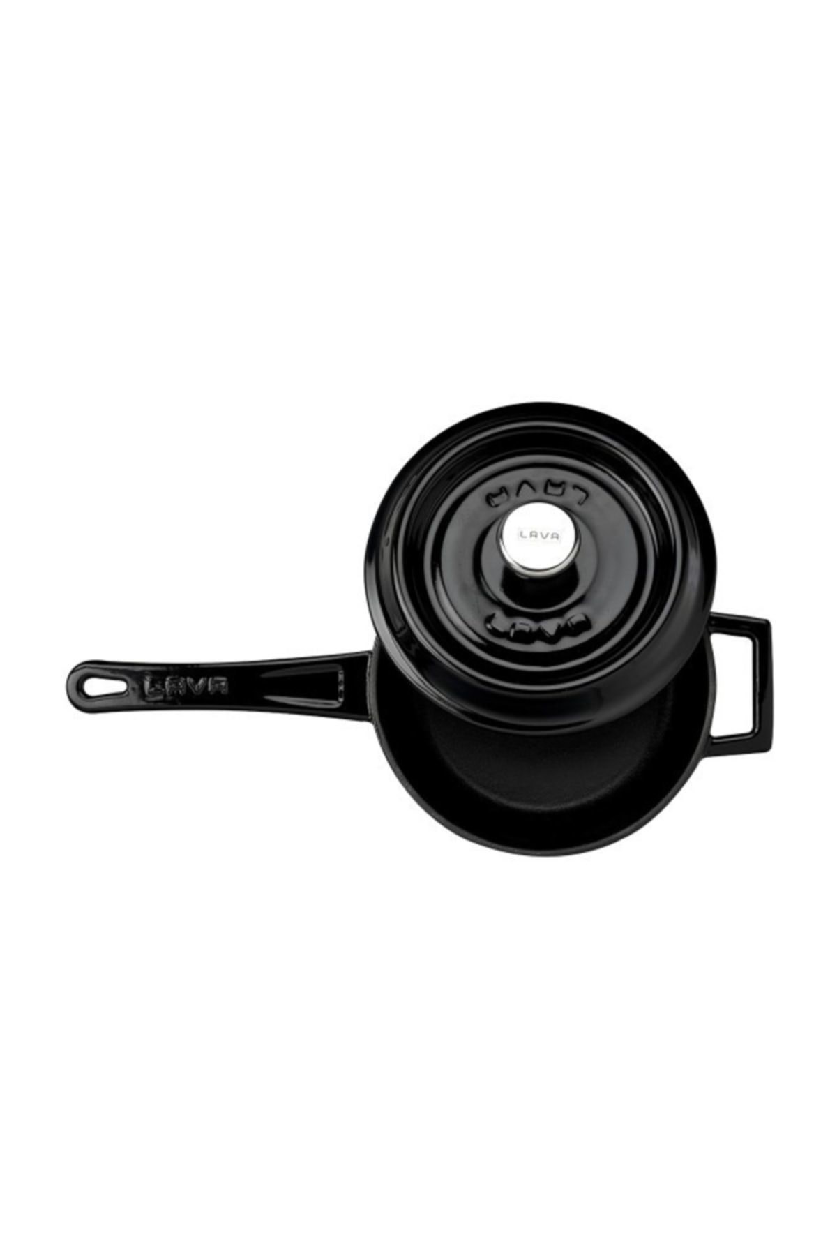 LAVA YUVARLAK SAPLI TENCERE ÇAP 16 (SÜTLÜK) SİYAH